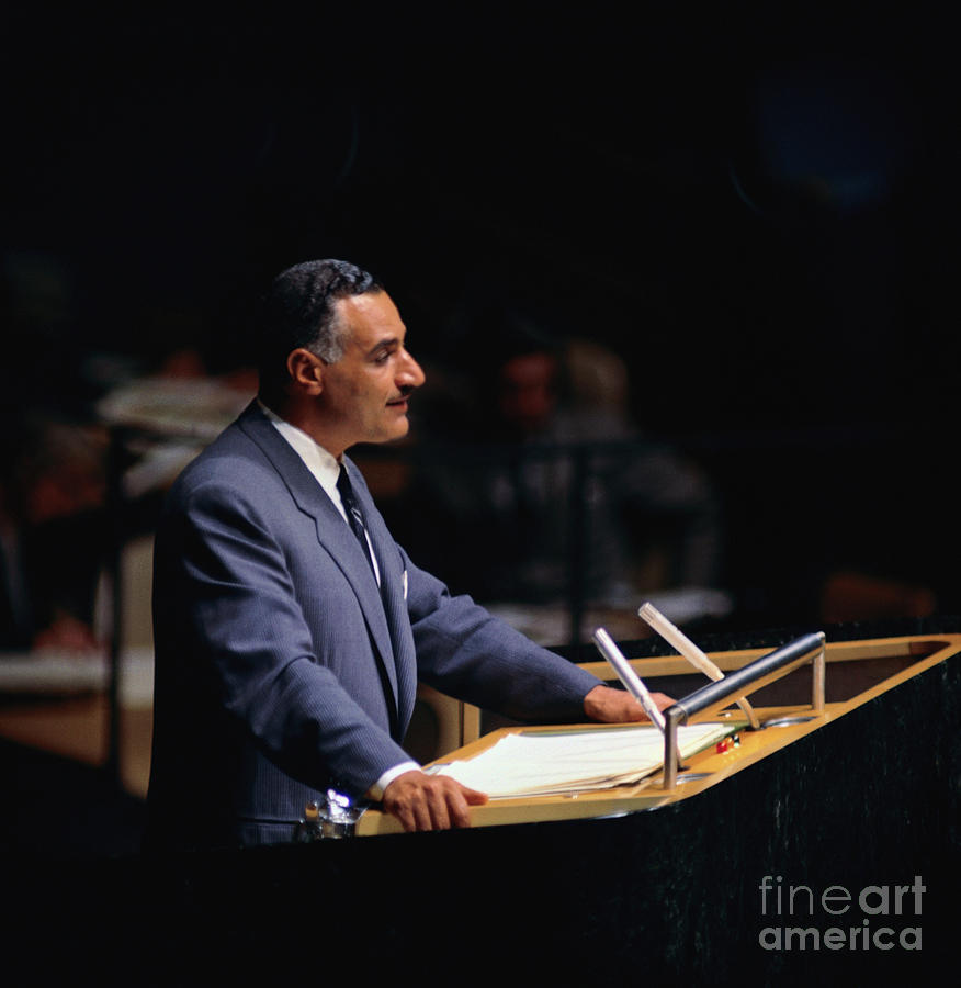 Gamal Abdel Nasser Speaking At Podium Photograph by Bettmann