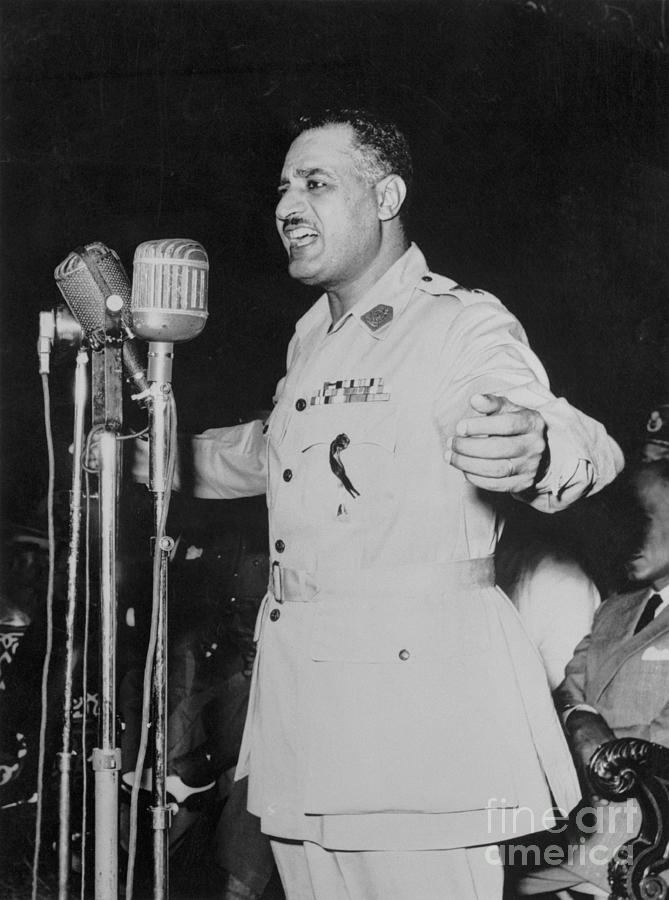 Gamal Abdel Nasser Speaking In Front Photograph by Bettmann