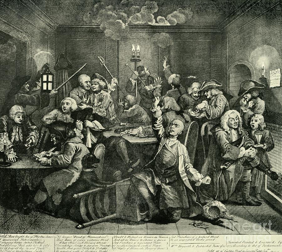 Gambling At Whites Club 1 Drawing by Print Collector