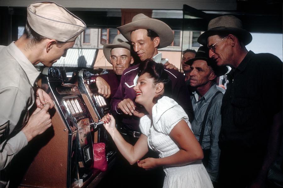 Las Vegas Photograph - Gambling In Vegas by Michael Ochs Archives