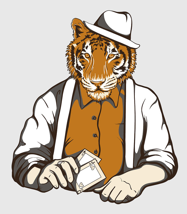 Gambling Tiger Digital Art by Matthias Hauser