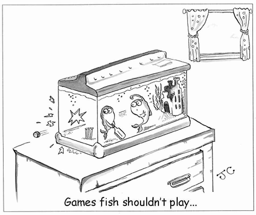 Games Fish Shouldnt Play Drawing by John Crawford Games Fish Shouldnt Play Drawing by John Crawford