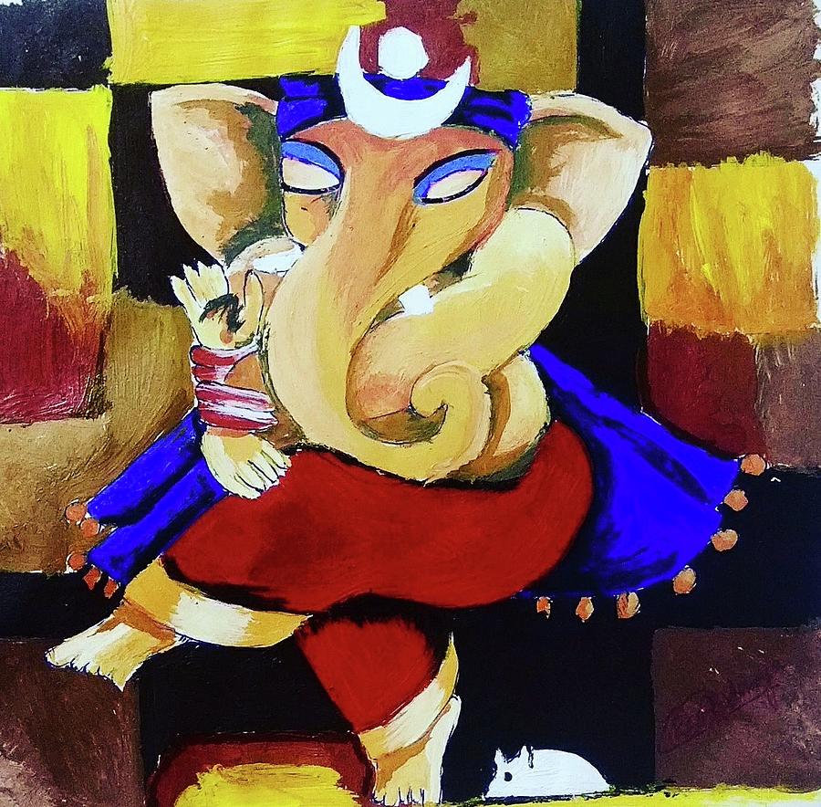 Ganapathibappa Painting by Soundarya G - Fine Art America