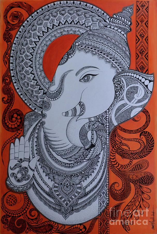 ganesha drawing with pen  Clip Art Library
