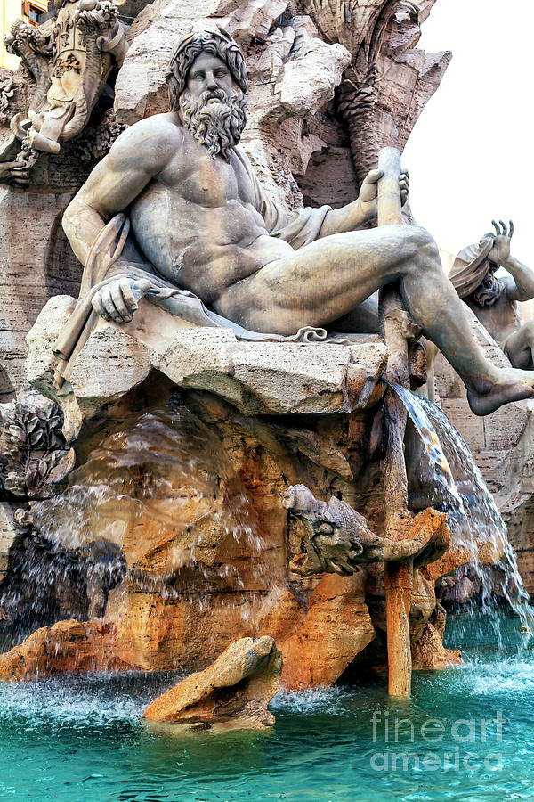Ganges at Fontana dei Quattro Fiumi in Rome Photograph by John Rizzuto