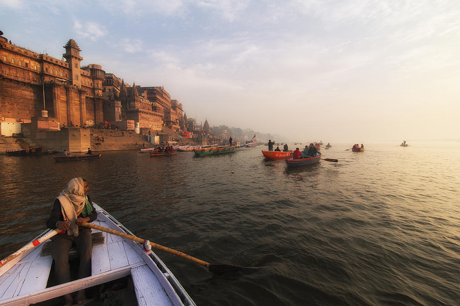 Boat Photograph - Ganges Boat Tour by Jurij Bizjak