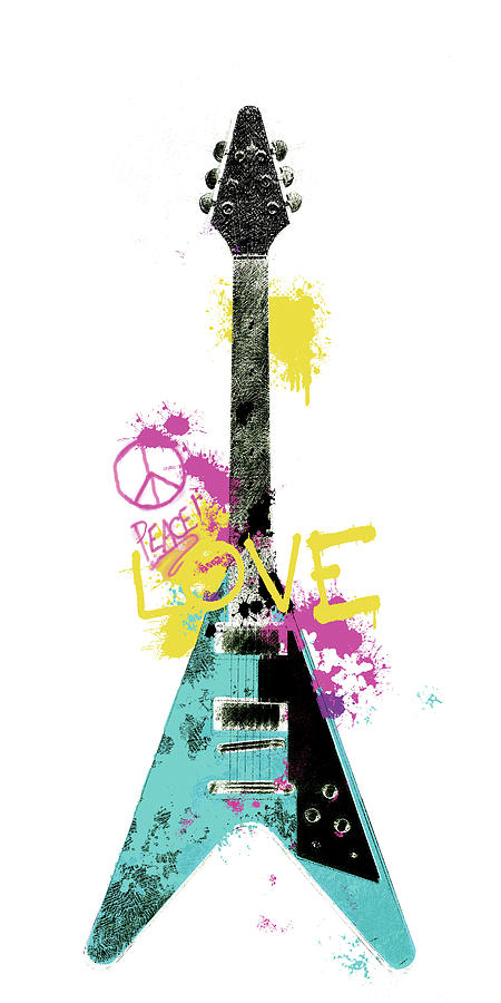 Guitar Mixed Media - Garage Band IIi Graffiti by Mike Schick