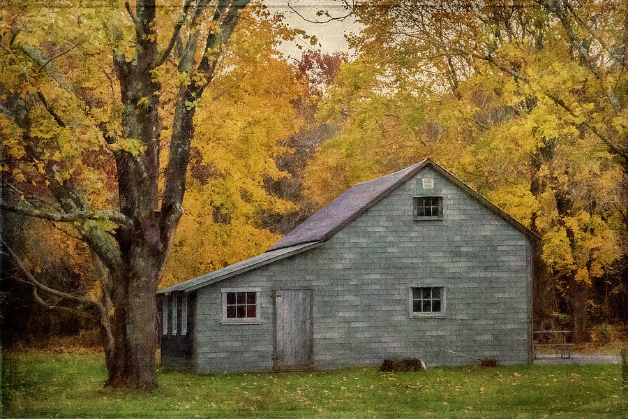 Garage In Autumn Photograph