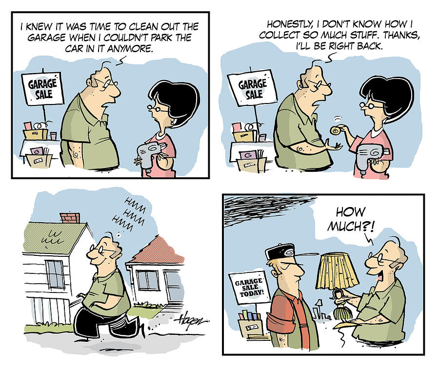 Garage Sales Drawing by Ralph Hagen
