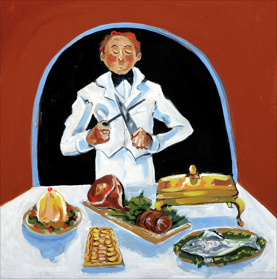 Waiter Painting - Garcon Buffet by Patricia A. Reed