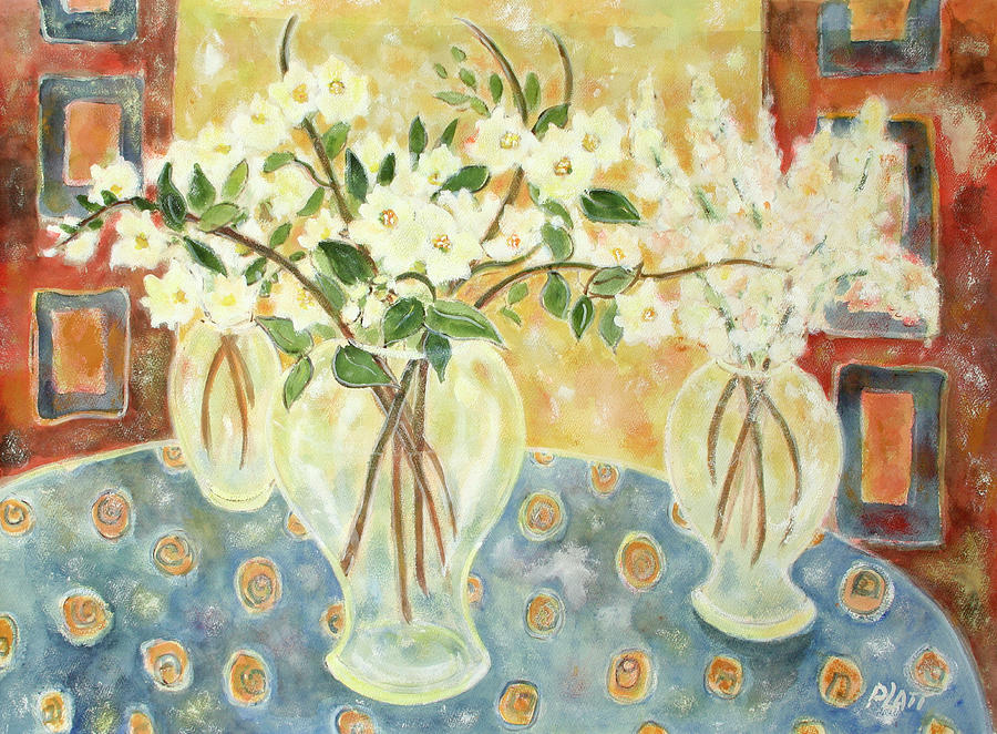 Flowers In Vase Painting - Garden Blossom by Lorraine Platt