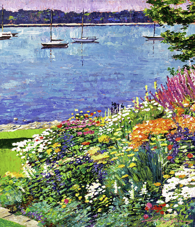 Garden By The Bayshore Painting by David Lloyd Glover