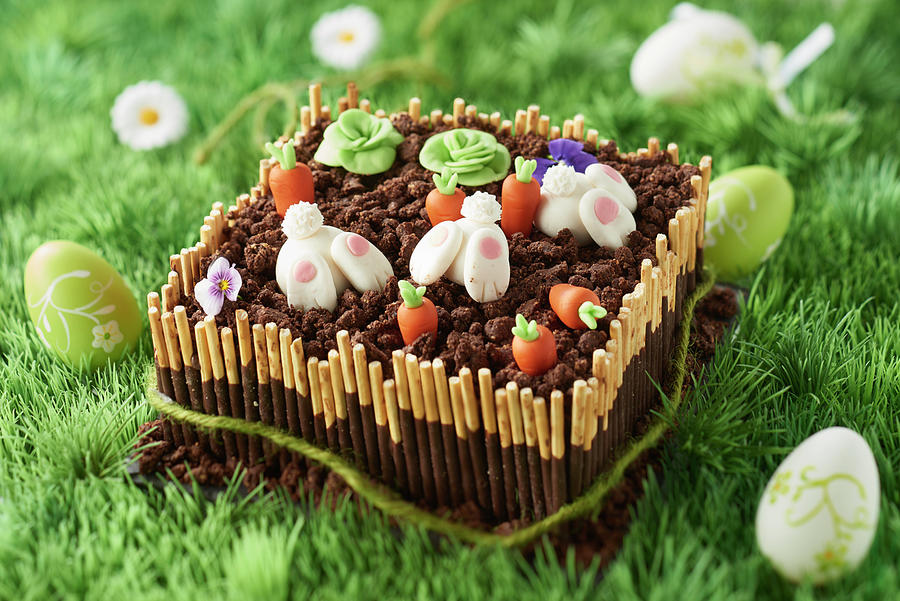 Garden Easter Cake Photograph by Barret