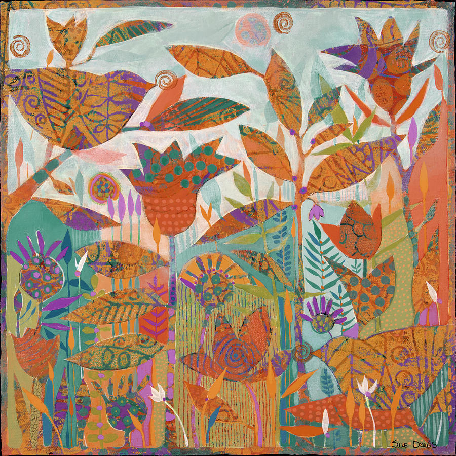Flower Painting - Garden Fantasy by Sue Davis