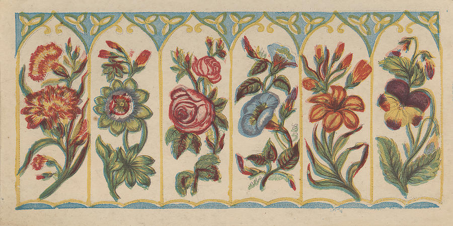 Flower Drawing - Garden Flowers, Print Made By Bradshaw by Artokoloro