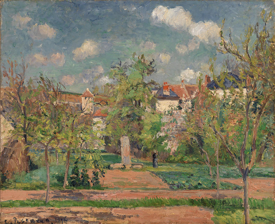 Garden in Full Sunlight Painting by Camille Pissarro