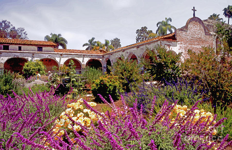 Flower Photograph - Garden of Mission San Juan Capistrano by Linda Parker
