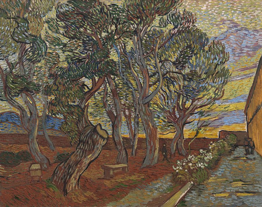 Garden of the Asylum. Painting by Vincent van Gogh -1853-1890-