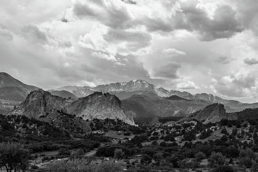 Garden Of The Gods Black And White Photograph