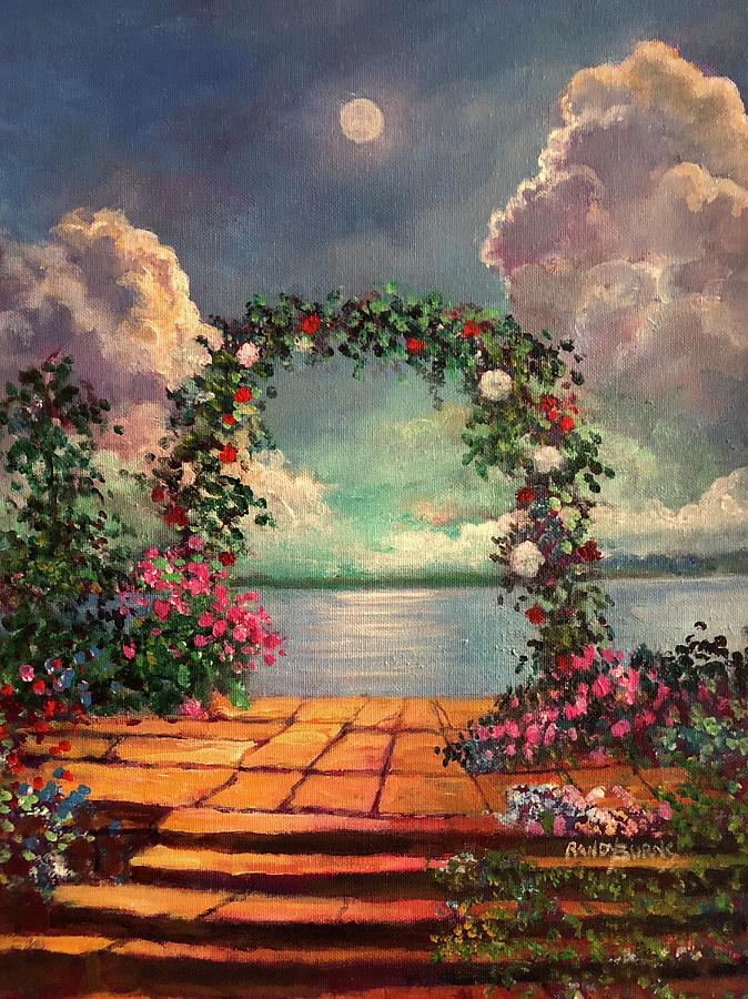 Garden of the White Moon Painting by Rand Burns