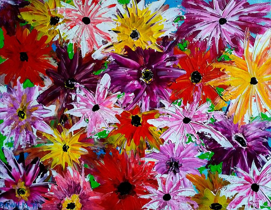 Peeping Blooms Painting by Dawn Manser - Fine Art America