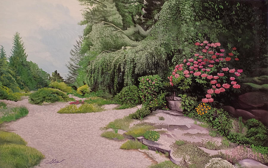 Garden Painting - Garden by Said Marie Garden Painting - Garden by Said Marie