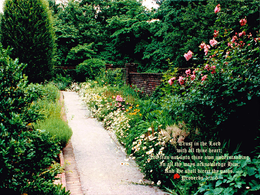 Garden Walk 1994 Proverbs 3 vs 5 to 6 Ed A Photograph by Mike McBrayer