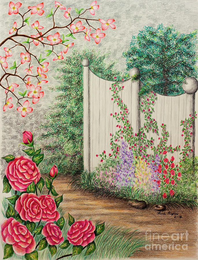 Garden Walkway Drawing by Lena Auxier