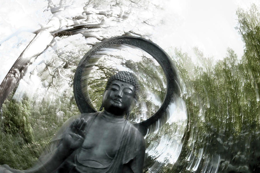 Buddha Digital Art - Garden With Buddha by Natalie Sternberg