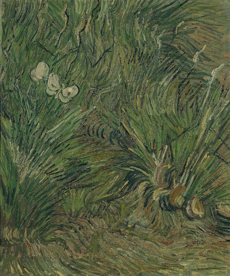 Garden with Butterflies. Painting by Vincent van Gogh -1853-1890-