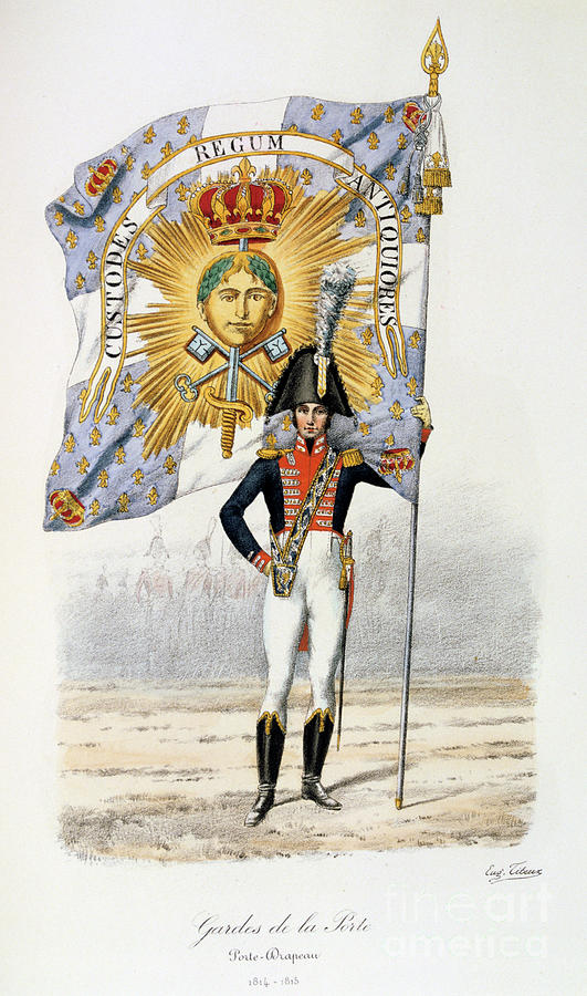 Gardes De La Porte, Flag Bearer Drawing by Print Collector
