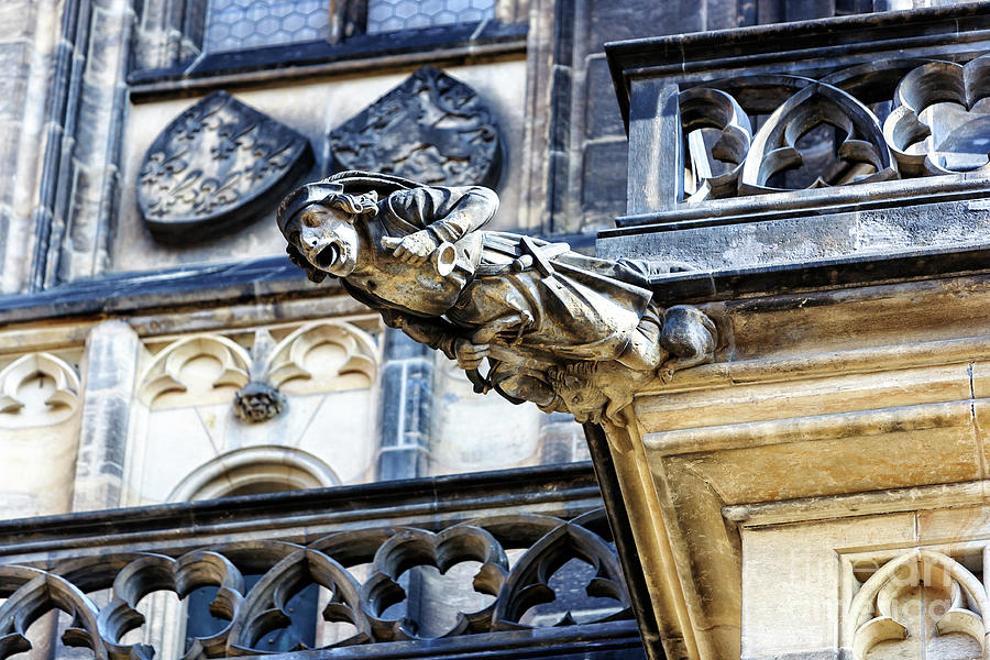 Gargoyle at St. Vitus Cathedral in Prague Photograph by John Rizzuto