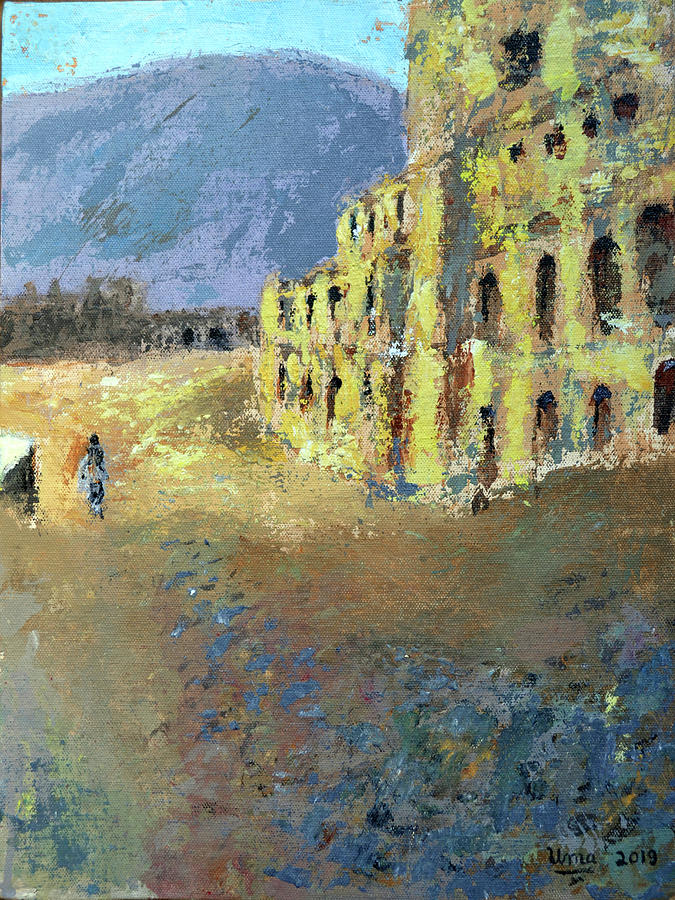 Garh Palace - Bundi series 5 Painting by Uma Krishnamoorthy