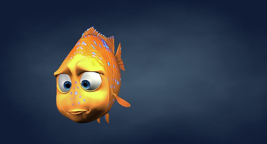 Garibaldi Fish In 3d Cartoon Photograph by Baloom Studios