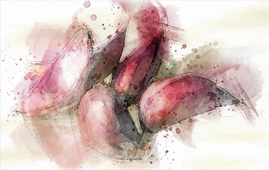 Garlics Watercolor Digital Art
