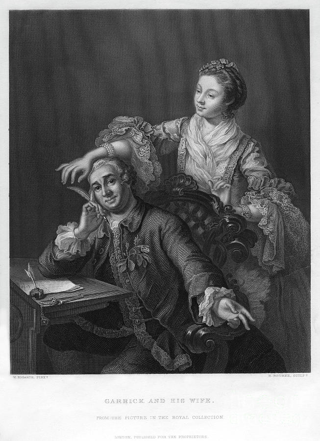 Garrick And His Wife, 1757 19th Drawing by Print Collector