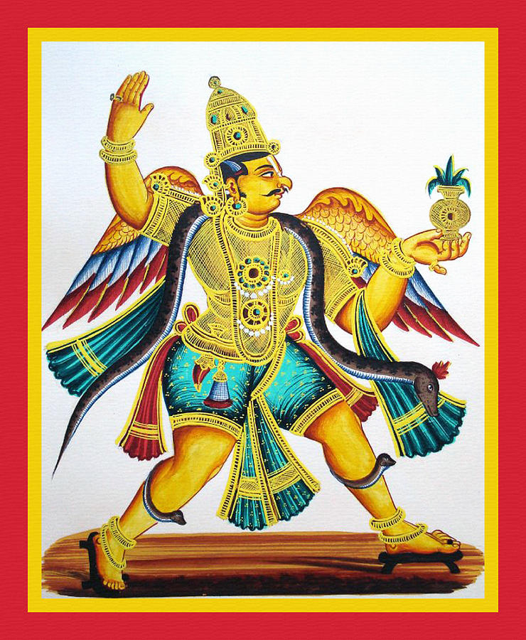 Garuda depicted in pratyalidha Painting by Unknown Garuda depicted in pratyalidha Painting by Unknown