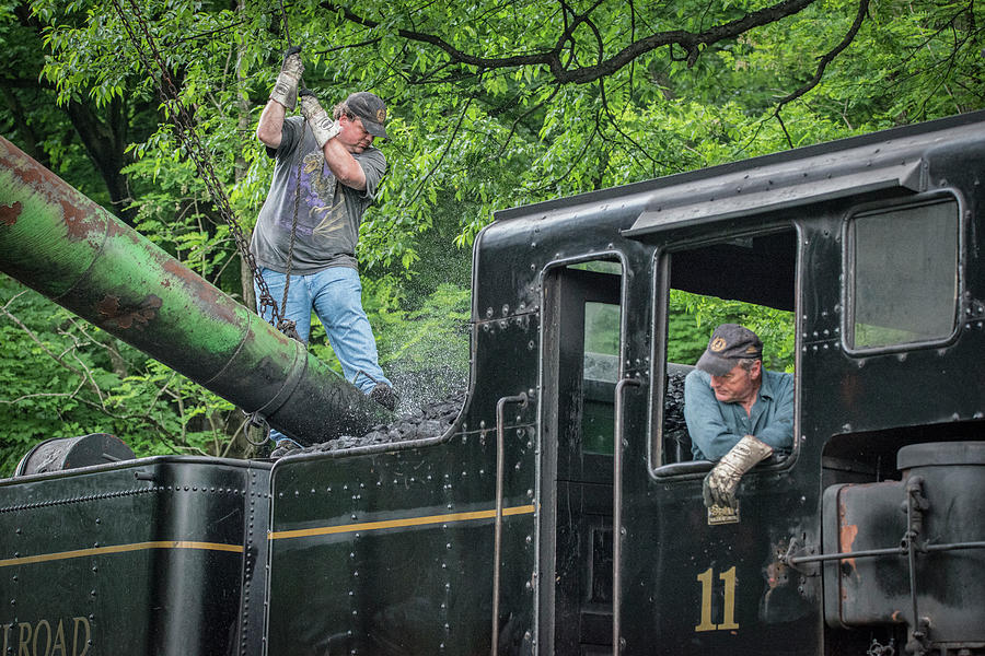 Gary Cassell, the engineer on Cass Scenic Railroad Shay 11 Photograph by Jim Pearson