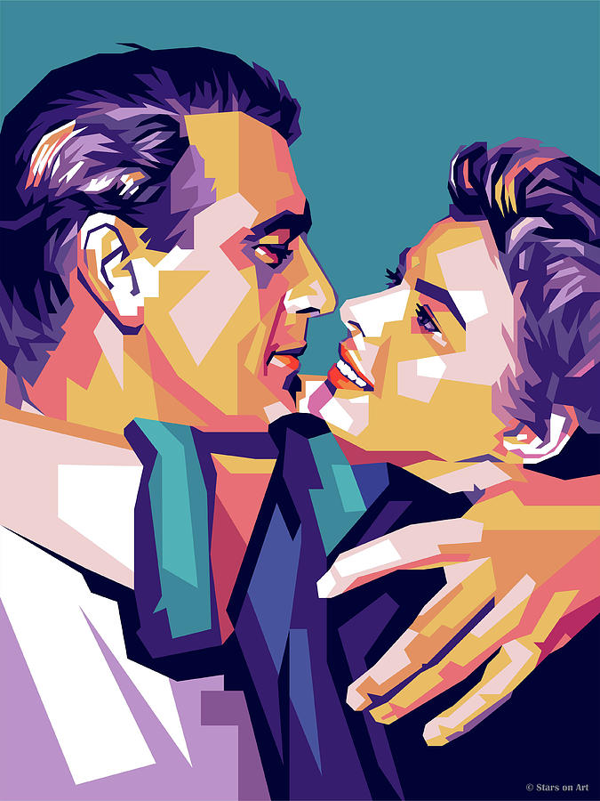 Gary Cooper Digital Art - Gary Cooper and Ingrid Bergman by Stars on Art Gary Cooper Digital Art - Gary Cooper and Ingrid Bergman by Stars on Art