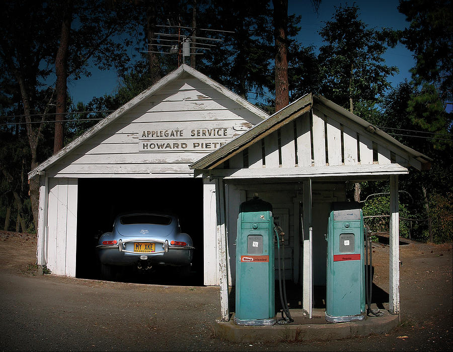 Car Photograph - Gas Pump Find Jaguar Xke by Joe Felzman Photography