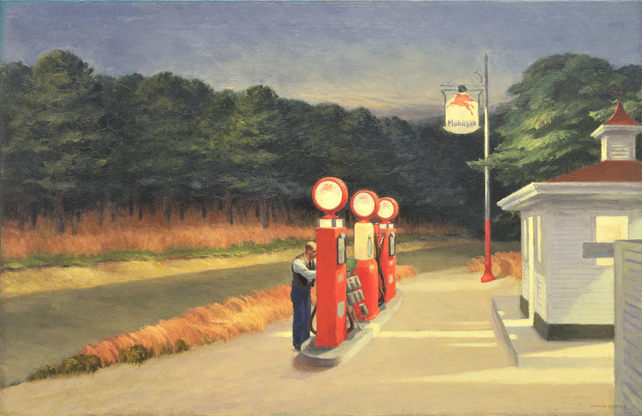 Gas station  Painting by Thea Recuerdo
