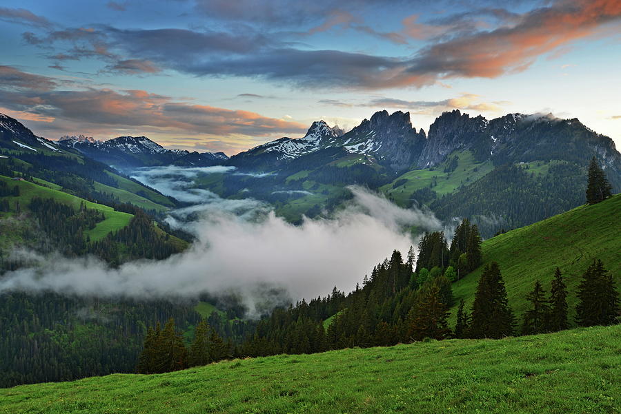 Gastlosen Mountain, Switzerland Digital Art by S.& S. Grunig-karp