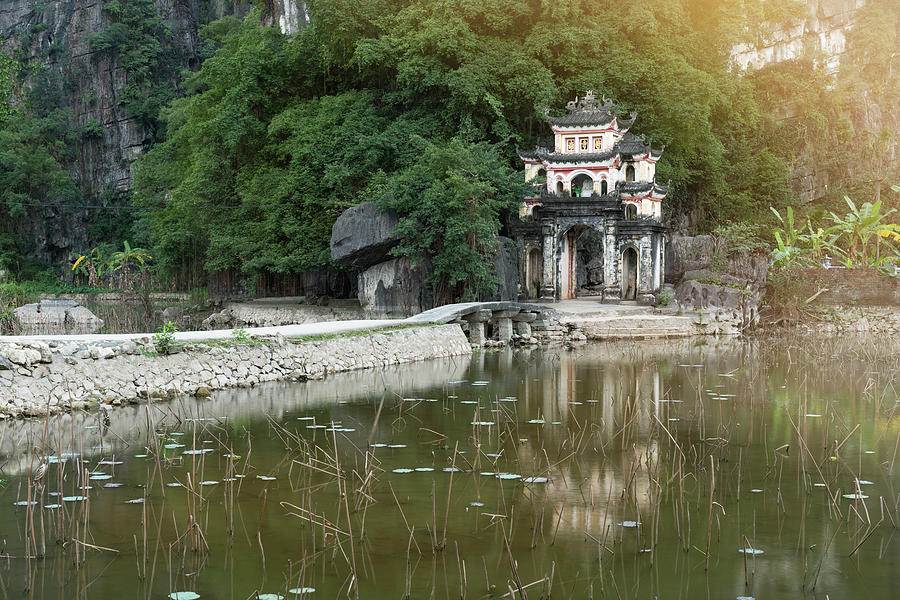 Gate Entrance To Bich Dong Pagoda At Sunset, Vietnam Photograph by ...