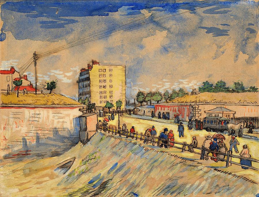Gate in the Paris Ramparts. Painting by Vincent van Gogh -1853-1890-