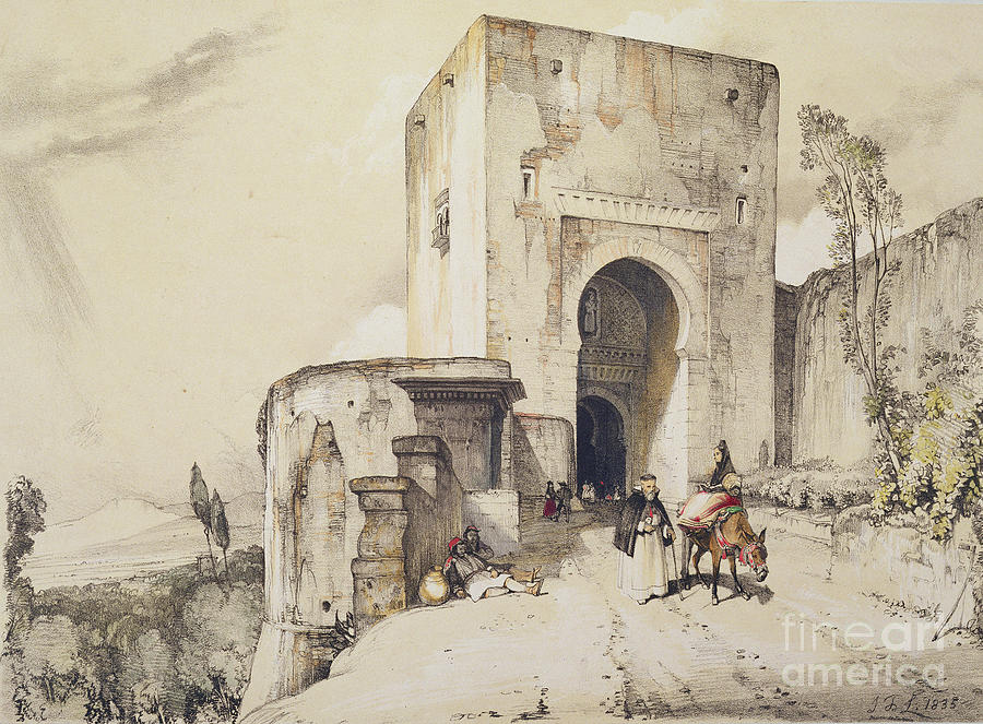 Gate Of Justice Puerta De Justitia, From Sketches And Drawings Of The Alhambra, 1835 Painting by John Frederick Lewis
