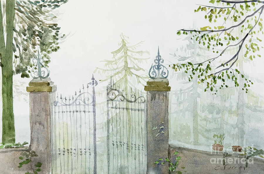Gates In The Mist, 2009 (watercolour) Painting by Christian Furr