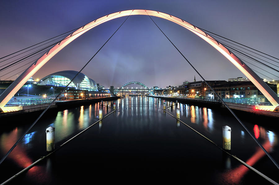 Gateshead Millenium Bridge & The River Photograph by Anthony Brawley Photography