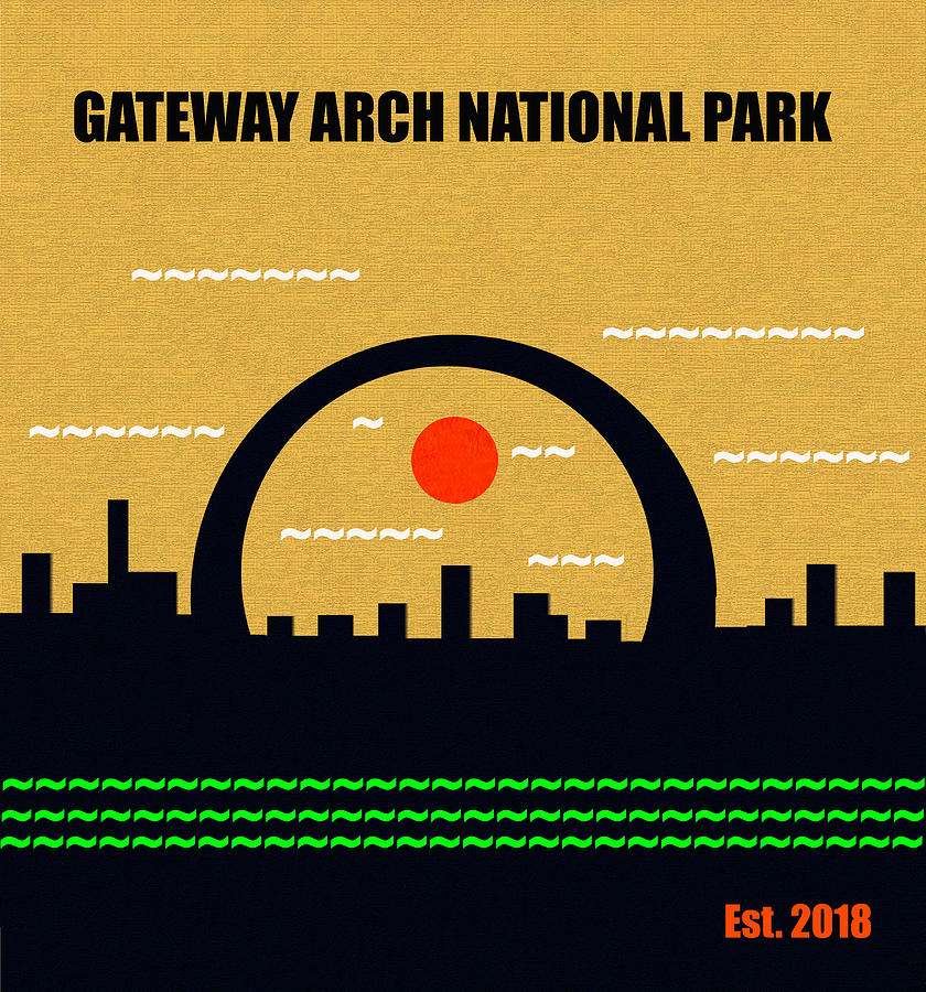 Gateway Arch N. P. M series Mixed Media by David Lee Thompson