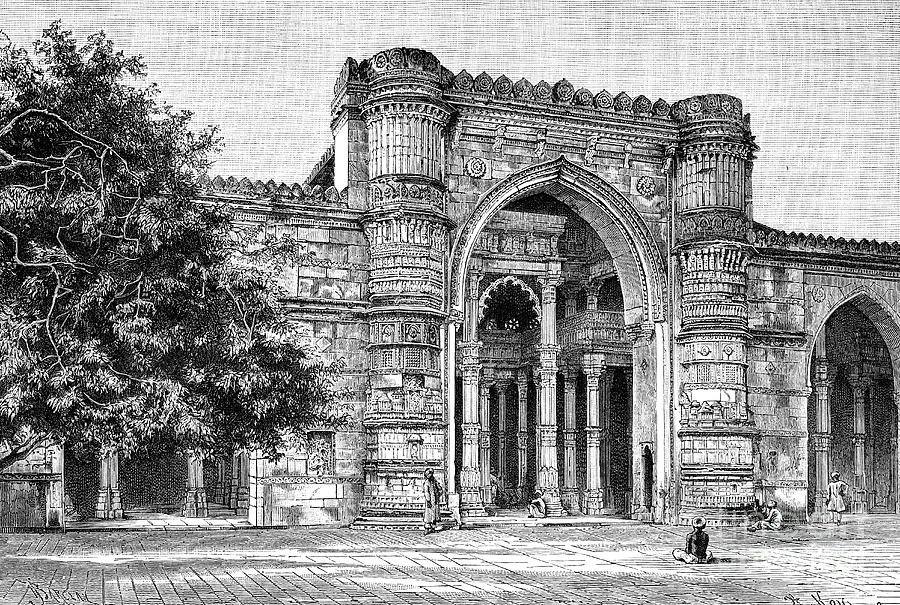 Gateway To The Great Mosque Drawing by Print Collector