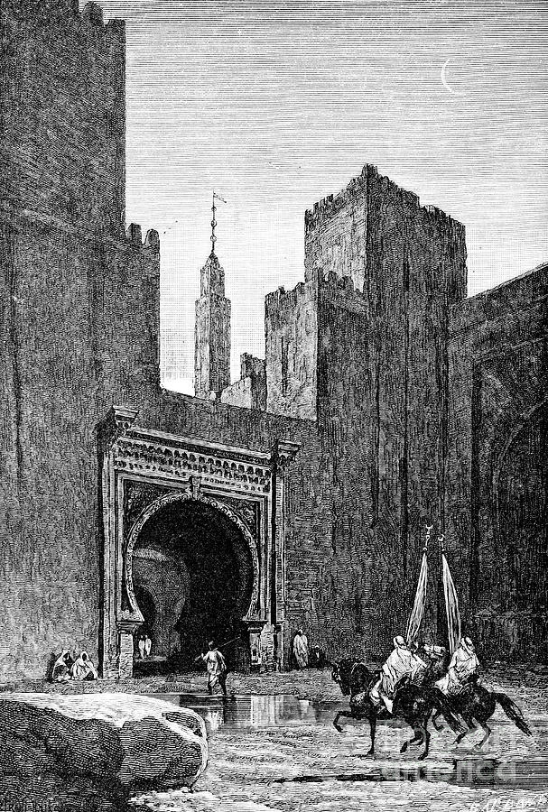 Gateway To The Kasbah, Fez, Morocco Drawing by Print Collector